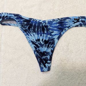 Victoria's Secret PINK Stretch Cotton Thong Panty - Tie-Dye Blue